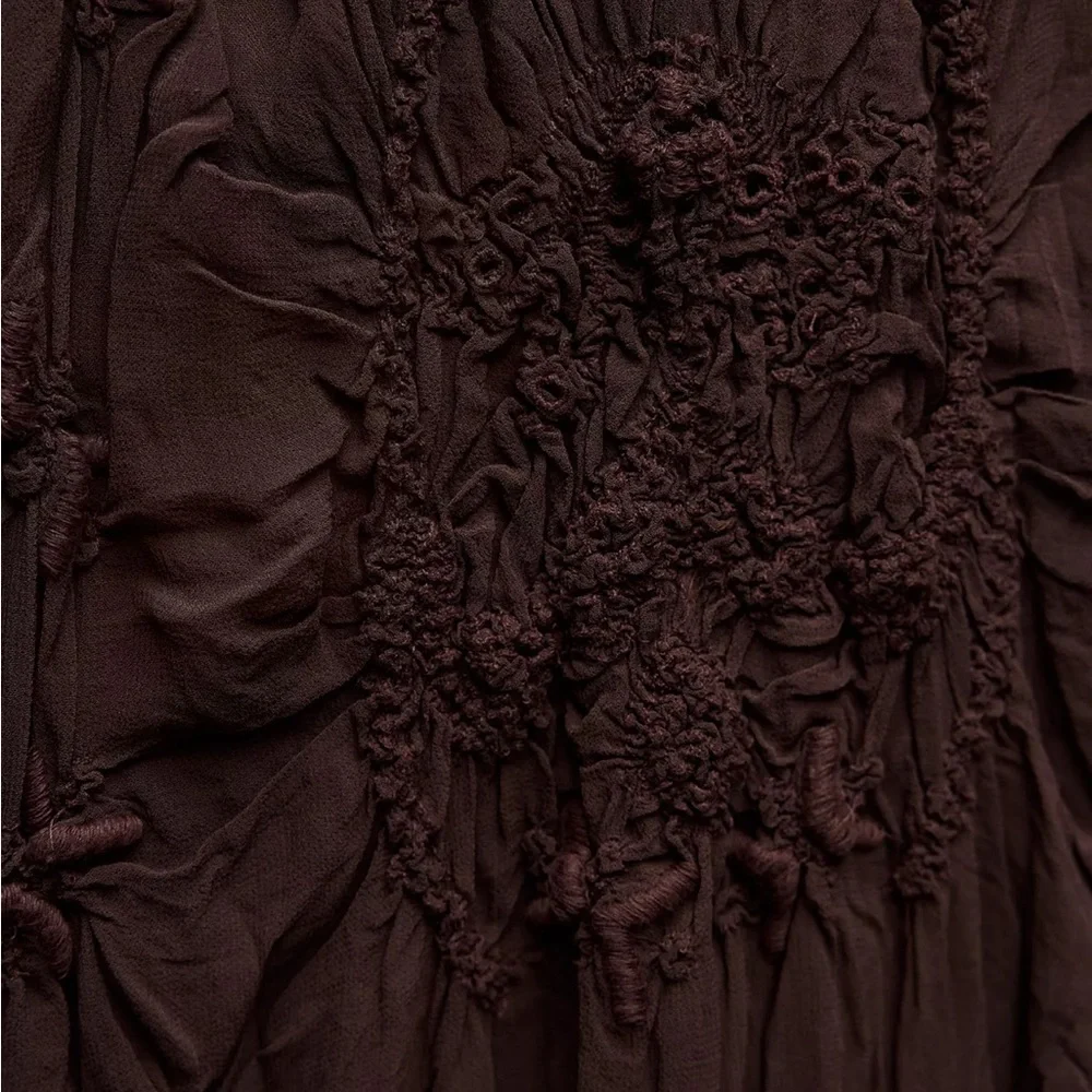 Zara Long Sleeve Top in Deep Brown Chocolate - Picture 9 of 10